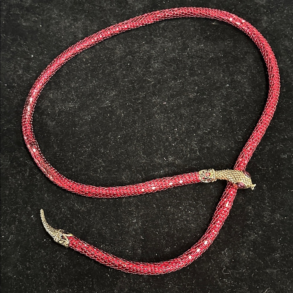 Stylish Red Snake 32” Adjustible Necklace